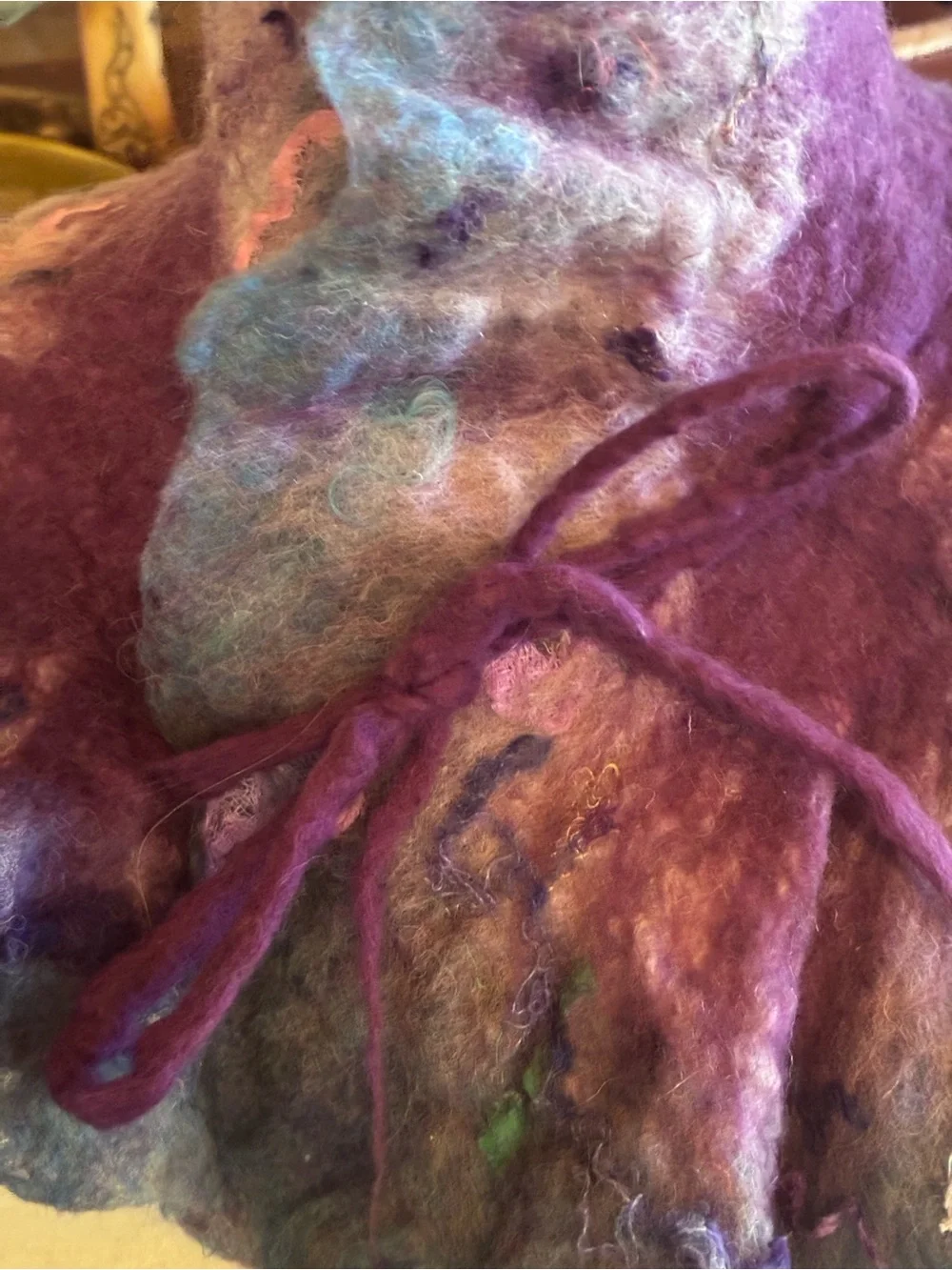 Handcrafted Purple & Blue Felted Neck Warmer by